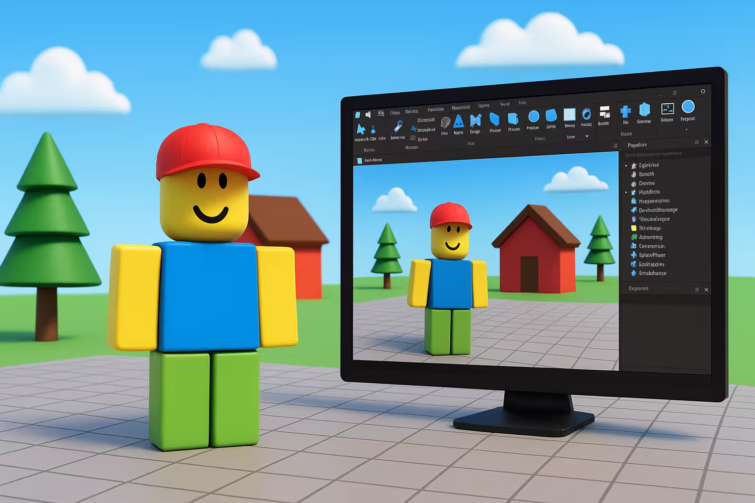 Construyendo un mapa en Roblox Studio, con terreno y edificios