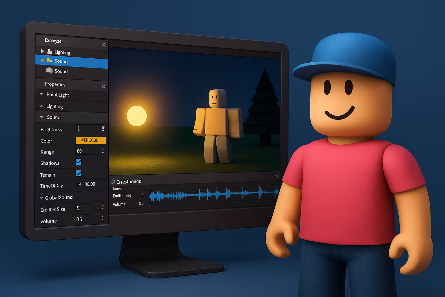 Configurando efectos de luz en Roblox Studio