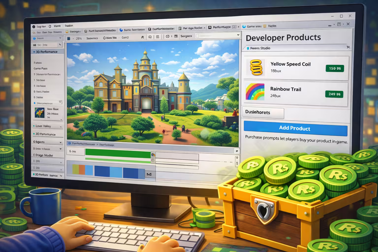 Ejemplo de monetización equilibrada con Game Pass y Developer Products en Roblox